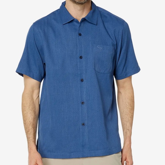 Tommy Bahama ORIGINAL FIT short sleeve open collar silk shirt men's XL /eaa471909